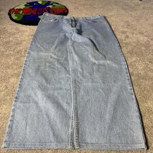 BLUE ACID WASHED FADED GLORY RELAXED FIT BAGGY JEANS